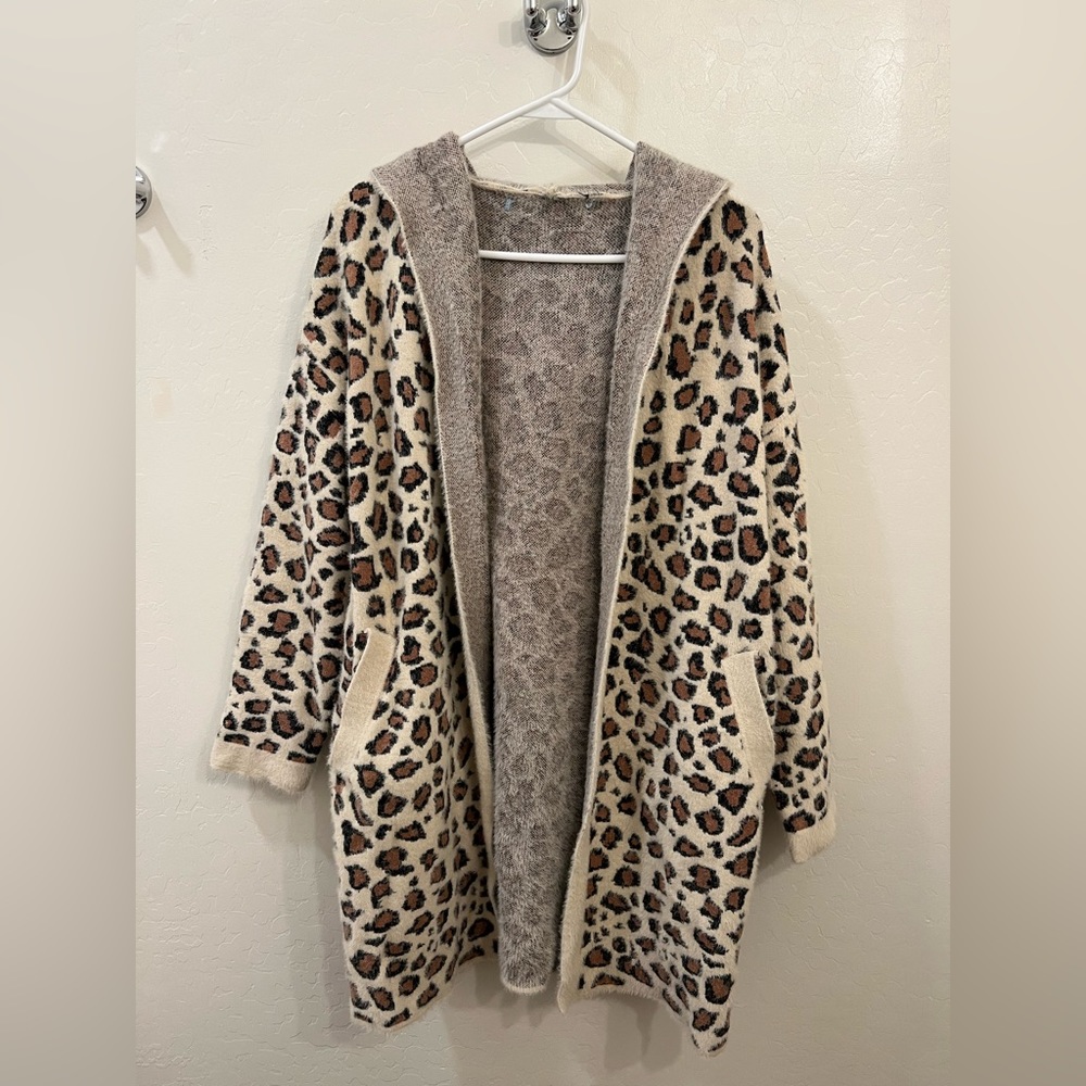 Cheetah/Leopard Animal Print Hooded Sweater